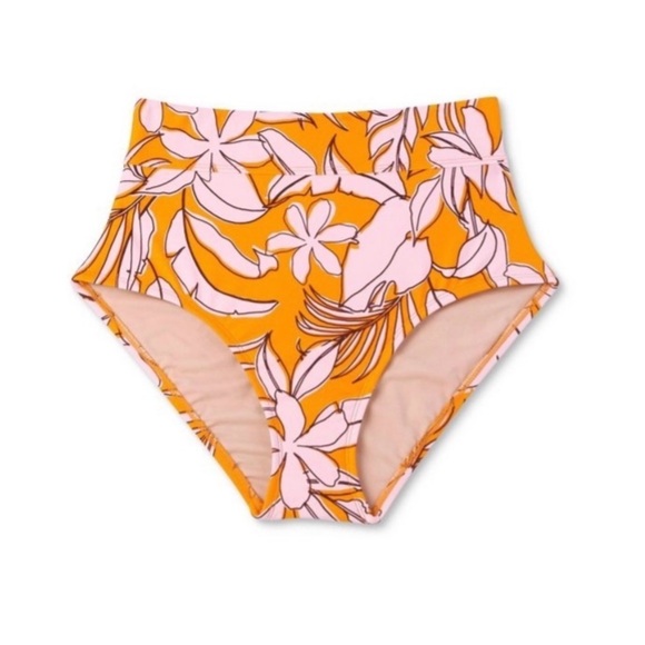 Women's Tropical Print Tummy Control Full Coverage High Waist Sz M Bikini Bottom - Picture 3 of 8